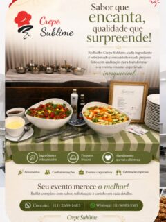 Experiência gastronômica com sabor, sofisticação e qualidade para o seu evento!
O Buffet Crepe Sublime leva até você o melhor do buffet de massas e crepe francês em domicílio, com atendimento profissional, ingredientes selecionados e uma apresentação impecável.
Trabalhamos com:
* Buffet de massas frescas
*Crepe francês no capricho
*Festas, aniversários e eventos corporativos
*Atendimento em domicílio
*Qualidade, sabor e excelência em cada detalhe
Transforme seu evento em uma experiência inesquecível com um buffet elegante, saboroso e preparado com muito carinho.
📍 Atendimento em São Paulo e região
📲 Faça seu orçamento e surpreenda seus convidados!
#BuffetDeMassas #CrepeFrances #BuffetEmDomicilio #BuffetSP