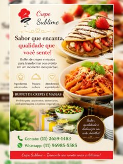 Buffet de Crepe e Buffet de Massas: Sabor, Praticidade e Elegância para Seu Evento
Organizar um evento de sucesso exige atenção a cada detalhe, principalmente quando o assunto é gastronomia. Um buffet de crepe e um buffet de massas oferecem uma combinação perfeita de sabor, sofisticação e praticidade, tornando qualquer ocasião ainda mais especial.
Seja para aniversários, casamentos, confraternizações, eventos empresariais ou festas em casa, um buffet em domicílio proporciona uma experiência completa, com atendimento profissional e pratos preparados na hora.
#BuffetDeCrepe ##buffet #buffetdemassas