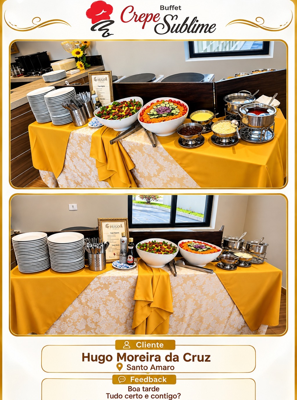 Buffet de Crepe Francês e Buffet de Massas em Domicílio em São Paulo
Organizar um evento especial exige praticidade, qualidade e, principalmente, uma experiência gastronômica que agrade aos convidados. Para quem procura uma opção sofisticada e saborosa, o buffet de crepe francês e buffet de massas em domicílio em São Paulo é uma excelente escolha para transformar qualquer comemoração em um momento inesquecível.

Buffet de Crepe Francês em Domicílio
O buffet de crepe francês é uma opção versátil para aniversários, casamentos, confraternizações, eventos corporativos, festas de 15 anos, reuniões familiares e diversas outras ocasiões.

Preparados na hora, os crepes oferecem uma experiência diferenciada aos convidados, com massas leves, ingredientes selecionados e diversas opções de recheios. O preparo ao vivo também proporciona um toque especial ao evento, permitindo que cada convidado escolha sua combinação preferida.

Além do sabor, o buffet de crepe francês em domicílio oferece praticidade. Nossa equipe leva toda a estrutura necessária até o local do evento, cuidando da preparação, montagem e atendimento para que os anfitriões possam aproveitar a comemoração.

Buffet de Massas em Domicílio
Para quem deseja uma refeição completa e saborosa, o buffet de massas em domicílio é outra excelente alternativa.

Massas preparadas com ingredientes selecionados, molhos variados e acompanhamentos permitem criar um cardápio personalizado de acordo com o perfil de cada evento.

O buffet de massas para festas em São Paulo pode ser uma ótima escolha para eventos sociais e corporativos, oferecendo uma refeição prática, elegante e preparada especialmente para os convidados.

Qualidade e Sabor para o Seu Evento
Um bom serviço de buffet vai muito além da comida. A organização, apresentação, atendimento e qualidade dos ingredientes fazem toda a diferença na experiência dos convidados.

Por isso, o Buffet Crepe Sublime trabalha para oferecer uma experiência completa, unindo sabor, qualidade, organização e atendimento profissional.

#buffet #festaadulto #festaemcasa