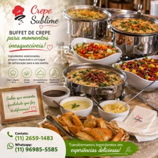 Transforme seu evento em uma experiência inesquecível com o Buffet de Crepe Sublime!
Levamos até você o melhor do buffet de crepe francês em domicílio, preparado na hora, com ingredientes selecionados, sabor marcante e atendimento de excelência. Ideal para aniversários, casamentos, confraternizações empresariais e eventos especiais.
* Crepes salgados e doces preparados na hora
* Saladas frescas e acompanhamentos sofisticados
* Equipe profissional e atendimento personalizado
* Qualidade, elegância e muito sabor
Surpreenda seus convidados com um serviço que une requinte, praticidade e uma explosão de sabores.
📞 Contato: (11) 2659-1483
📲 WhatsApp: (11) 96985-5585
#BuffetDeCrepe #CrepeFrances #BuffetEmDomicilio #BuffetParaEventos #crepe