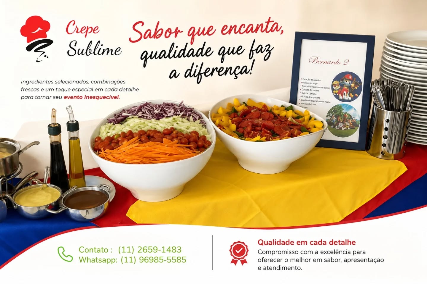 Buffet de Crepe: A Escolha Perfeita para Eventos Sofisticados e Saborosos

Quando o assunto é proporcionar uma experiência gastronômica diferenciada para convidados, o buffet de crepe se destaca como uma das opções mais versáteis, elegantes e saborosas para eventos de todos os portes. Seja em aniversários, casamentos, confraternizações corporativas ou festas particulares, o buffet de crepe francês conquista pela combinação de praticidade, requinte e variedade de sabores.
#BuffetDeCrepe #buffet #eventoscorporativos #festaemfamília #festas