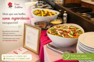 Buffet de Crepe Francês e Buffet de Massas para Eventos em São Paulo.
Transforme seu evento em uma experiência gastronômica inesquecível com o Crepe Sublime. Somos especialistas em buffet de crepe francês e buffet de massas em domicílio, oferecendo sabor, qualidade, sofisticação e atendimento profissional para festas, aniversários, casamentos, confraternizações corporativas e eventos sociais.
Nossos crepes franceses são preparados na hora, com ingredientes selecionados e uma grande variedade de recheios doces e salgados. Além disso, nosso buffet de massas conta com molhos especiais, massas frescas e uma mesa de saladas cuidadosamente elaborada para encantar seus convidados.
Se você procura um buffet para festa, buffet em domicílio, buffet de crepe para casamento, buffet de massas para eventos corporativos ou buffet gastronômico de alta qualidade, o Crepe Sublime é a escolha ideal.
* Buffet de Crepe Francês
* Buffet de Massas
* Buffet para Casamentos
* Buffet para Aniversários
* Buffet Corporativo
* Buffet em Domicílio
* Atendimento em São Paulo e Região
Entre em contato e solicite um orçamento personalizado.
📞 Contato: (11) 2659-1483
📱 WhatsApp: (11) 96985-5585
#BuffetDeCrepe #BuffetDeCrepeFrances #BuffetDeMassas #BuffetEmDomicilio #buffetparaeventos