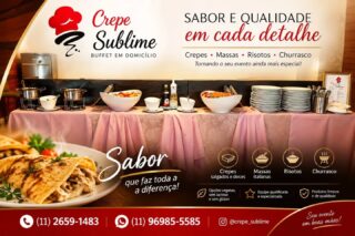 Buffet de Crepe Francês em São Paulo – Sabor, Elegância e Praticidade para o Seu Evento!
Está procurando um Buffet de Crepe Francês em São Paulo para tornar sua festa ainda mais especial? A Crepe Sublime oferece um serviço completo de buffet de crepe em domicílio, com crepes preparados na hora, ingredientes selecionados e atendimento de excelência.
Nosso Buffet de Crepe Francês é ideal para aniversários, casamentos, confraternizações, eventos corporativos, festas de 15 anos, formaturas e comemorações especiais. Trabalhamos com deliciosas opções de crepes salgados e doces, proporcionando uma experiência gastronômica única para seus convidados.
Atendemos toda a cidade de São Paulo e Grande São Paulo, levando praticidade, sabor e sofisticação diretamente ao seu evento.
Se você procura Buffet de Crepe em São Paulo, Crepe Francês para festas, Buffet de Crepe em domicílio ou um serviço de qualidade para eventos, conte com a experiência da Crepe Sublime.
📍 Atendimento em São Paulo e região
📲 Solicite seu orçamento e garanta uma experiência inesquecível para seus convidados!
#BuffetDeCrepe #BuffetDeCrepeFrances #CrepeFrances #BuffetEmSaoPaulo #buffetdecrepeemdomicilio